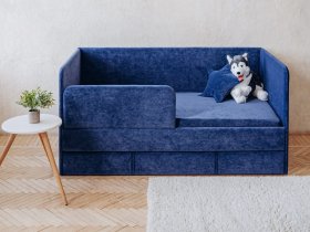 Диван-кровать Happy (синий) в Купино - kupino.mebel-nsk.ru | фото