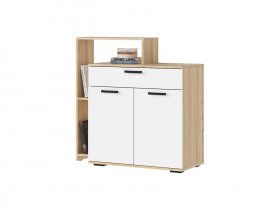 Комод 1000 КМ-01 Санса (дуб сонома/белый) в Купино - kupino.mebel-nsk.ru | фото