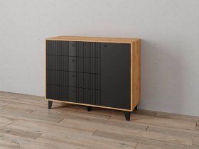 Комод «Катрин-13» ( дуб крафт золотой/карбон вулкан) в Купино - kupino.mebel-nsk.ru | фото