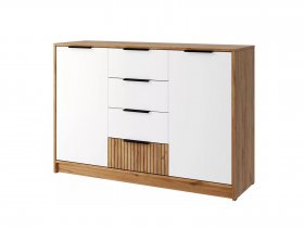 Комод КМ-002 Ивис (дуб крафт золотой/белый) в Купино - kupino.mebel-nsk.ru | фото