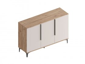 Комод трехстворчатый Сицилия (дуб альпийский/тефия) в Купино - kupino.mebel-nsk.ru | фото