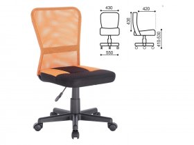 Кресло компактное BRABIX Smart MG-313, без подлокотников, комбинированное, черное/оранжевое в Купино - kupino.mebel-nsk.ru | фото