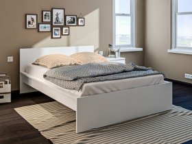 Кровать двуспальная 1,4м Леон СБ-3368 (белый) в Купино - kupino.mebel-nsk.ru | фото