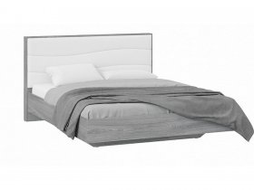 Кровать двуспальная 1,6 м «Миранда» Тип 1 (Дуб Гамильтон/Белый глянец) в Купино - kupino.mebel-nsk.ru | фото