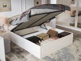 Кровать двуспальная 1,6 м Венеция КРМП-160 с подъемным механизмом в Купино - kupino.mebel-nsk.ru | фото