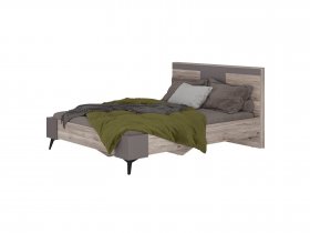 Кровать двуспальная 1,6м КР-19 Кассандра (дуб смоки/MF14) в Купино - kupino.mebel-nsk.ru | фото