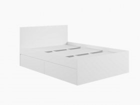 Кровать двуспальная с ящиками 1,4м Мадера-М1400 (белый) в Купино - kupino.mebel-nsk.ru | фото