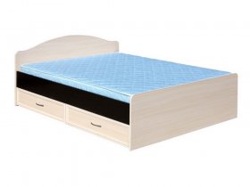 Кровать  двуспальная с ящиками 1,6м-1 (круглая спинка) в Купино - kupino.mebel-nsk.ru | фото
