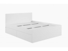 Кровать двуспальная с ящиками 1,6м Мадера-М1600 (белый) в Купино - kupino.mebel-nsk.ru | фото