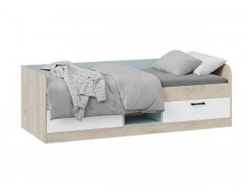 Кровать комбинированная «Оливер» Тип 1 401.003.000 (дуб крафт серый/белый/серо-голубой) в Купино - kupino.mebel-nsk.ru | фото