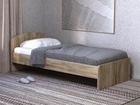 Кровать односпальная 80 с низкой спинкой (дуб крафт серый) в Купино - kupino.mebel-nsk.ru | фото