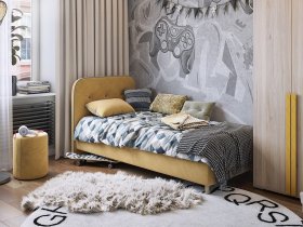 Кровать односпальная Лео 0,9 м в Купино - kupino.mebel-nsk.ru | фото