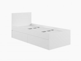 Кровать односпальная с ящиками 0,9м Мадера-М900 (белый) в Купино - kupino.mebel-nsk.ru | фото