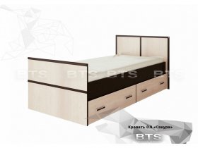 Кровать односпальная с ящиками 0,9м Сакура (BTS) в Купино - kupino.mebel-nsk.ru | фото