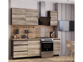 Кухонный гарнитур Энигма 1,6м (венге/дуб каньон) в Купино - kupino.mebel-nsk.ru | фото