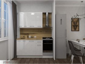 Кухонный гарнитур МДФ Выгодно и точка 1,5 м (белый глянец) в Купино - kupino.mebel-nsk.ru | фото