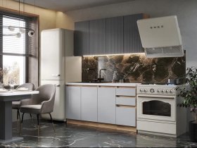 Кухонный гарнитур Ника 1,6 м (графит/серый софт) в Купино - kupino.mebel-nsk.ru | фото