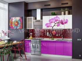 Кухонный гарнитур Орхидея (фиолетовый) в Купино - kupino.mebel-nsk.ru | фото