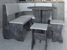 Кухонный уголок Лотос  (цемент темный к/з White) в Купино - kupino.mebel-nsk.ru | фото