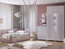 Модульная детская Милана (белое дерево/сакура) в Купино - kupino.mebel-nsk.ru | фото