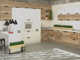 Модульная кухня Фиджи 2,3м (крафт) в Купино - kupino.mebel-nsk.ru | фото