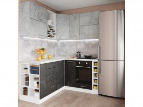 Модульная кухня Классика (мрамор светлый/мрамор темный) в Купино - kupino.mebel-nsk.ru | фото