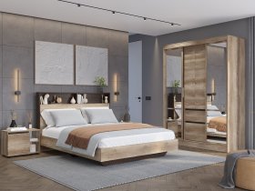 Модульная спальня Энигма (венге/дуб каньон) в Купино - kupino.mebel-nsk.ru | фото