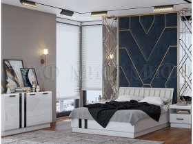 Модульная спальня Магнолия  (белый глянец) в Купино - kupino.mebel-nsk.ru | фото