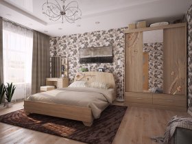 Модульная спальня Виктория-1 (дуб сонома) в Купино - kupino.mebel-nsk.ru | фото