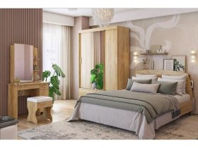 Модульная спальня Виктория-1 (дуб крафт золотой) в Купино - kupino.mebel-nsk.ru | фото