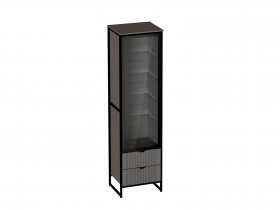 Шкаф 1 дв 2 ящ Нора (металл бруклин/графит) (гостиная) в Купино - kupino.mebel-nsk.ru | фото