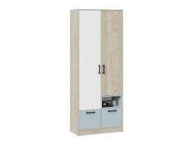 Шкаф для одежды «Оливер» 401.001.000 (дуб крафт серый/белый/серо-голубой) в Купино - kupino.mebel-nsk.ru | фото