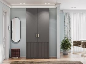 Шкаф двухстворчатый Эккервуд (Нью) (графит) в Купино - kupino.mebel-nsk.ru | фото