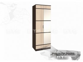 Шкаф двухстворчатый с зеркалом платяной-бельевой Сакура (BTS) в Купино - kupino.mebel-nsk.ru | фото