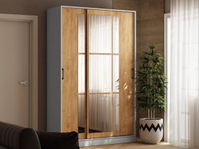 Шкаф-купе 1,4м «Стиль-2» (белый/дуб крафт золотой) в Купино - kupino.mebel-nsk.ru | фото