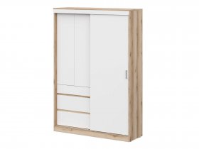 Шкаф-купе (1,5м) Брауни (дуб делано/белый) в Купино - kupino.mebel-nsk.ru | фото