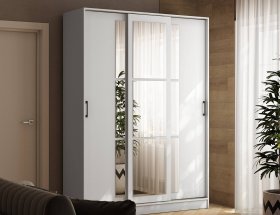 Шкаф-купе 1,6м «Стиль-2» (белый) в Купино - kupino.mebel-nsk.ru | фото