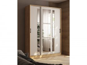 Шкаф-купе 1,6м «Стиль-2» (дуб крафт золотой/кашемир) в Купино - kupino.mebel-nsk.ru | фото