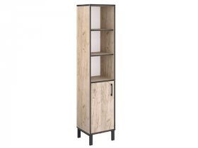 Шкаф-пенал открытый Шк043.0 Гермес лофт (дуб крафт серый) в Купино - kupino.mebel-nsk.ru | фото