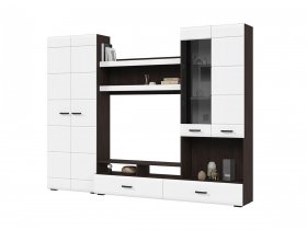 Стенка ГС-01 Либерти (венге/белый глянец) в Купино - kupino.mebel-nsk.ru | фото