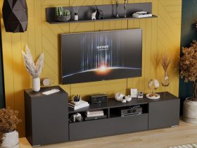 Стенка «Сильвия» (графит серый) в Купино - kupino.mebel-nsk.ru | фото