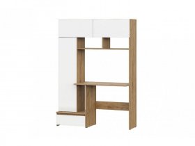 Стол компьютерный 1,3 Некст-1 (дуб золотой/белый шагрень) в Купино - kupino.mebel-nsk.ru | фото