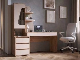 Стол компьютерный Пифагор (дуб вотан/кашемир) в Купино - kupino.mebel-nsk.ru | фото