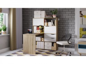 Стол письменный тип 7 (дуб сонома/белый ясень) в Купино - kupino.mebel-nsk.ru | фото