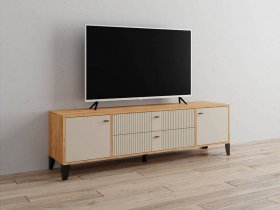 Тумба под ТВ Парус-10 (дуб крафт золотой/сантьяго софт) в Купино - kupino.mebel-nsk.ru | фото