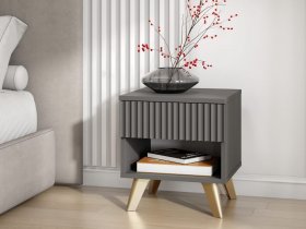 Тумба прикроватная Эккервуд (графит) в Купино - kupino.mebel-nsk.ru | фото